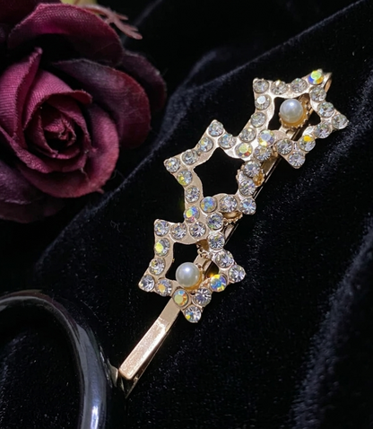 Trendy Korean Stones Hair Clips for Girls & amp; Women | Party Wear Hair Pin Set of 3